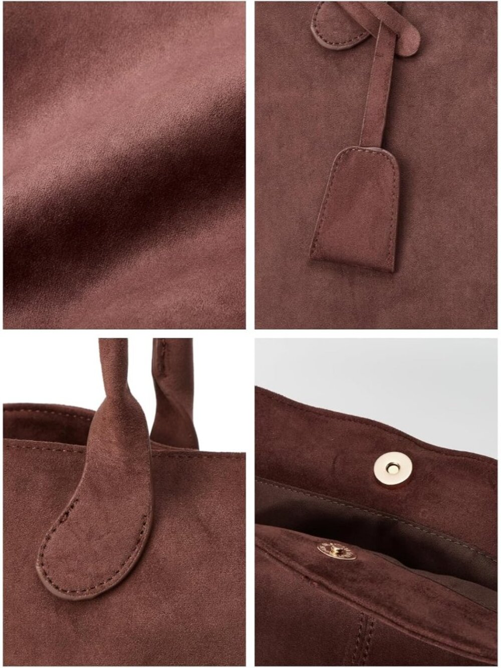 Suede Purses for Women 2025 Fall Trendy Slouchy Shoulder Bag Suede Handbags Vint - Picture 4 of 7